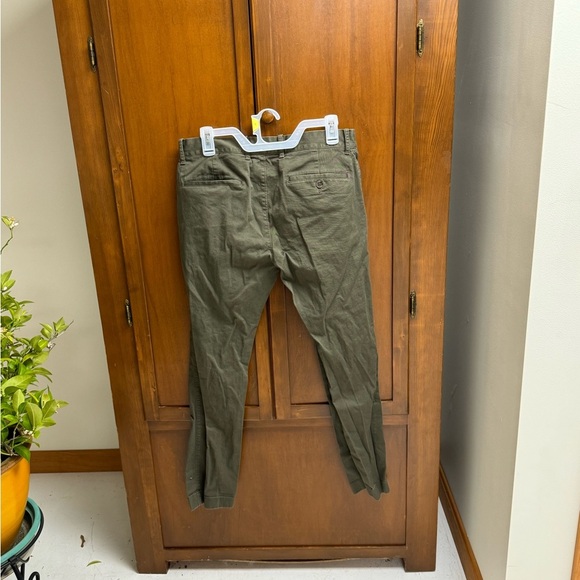 J. crew flex slim straight trousers pants army green W31 L 32 - Picture 2 of 6